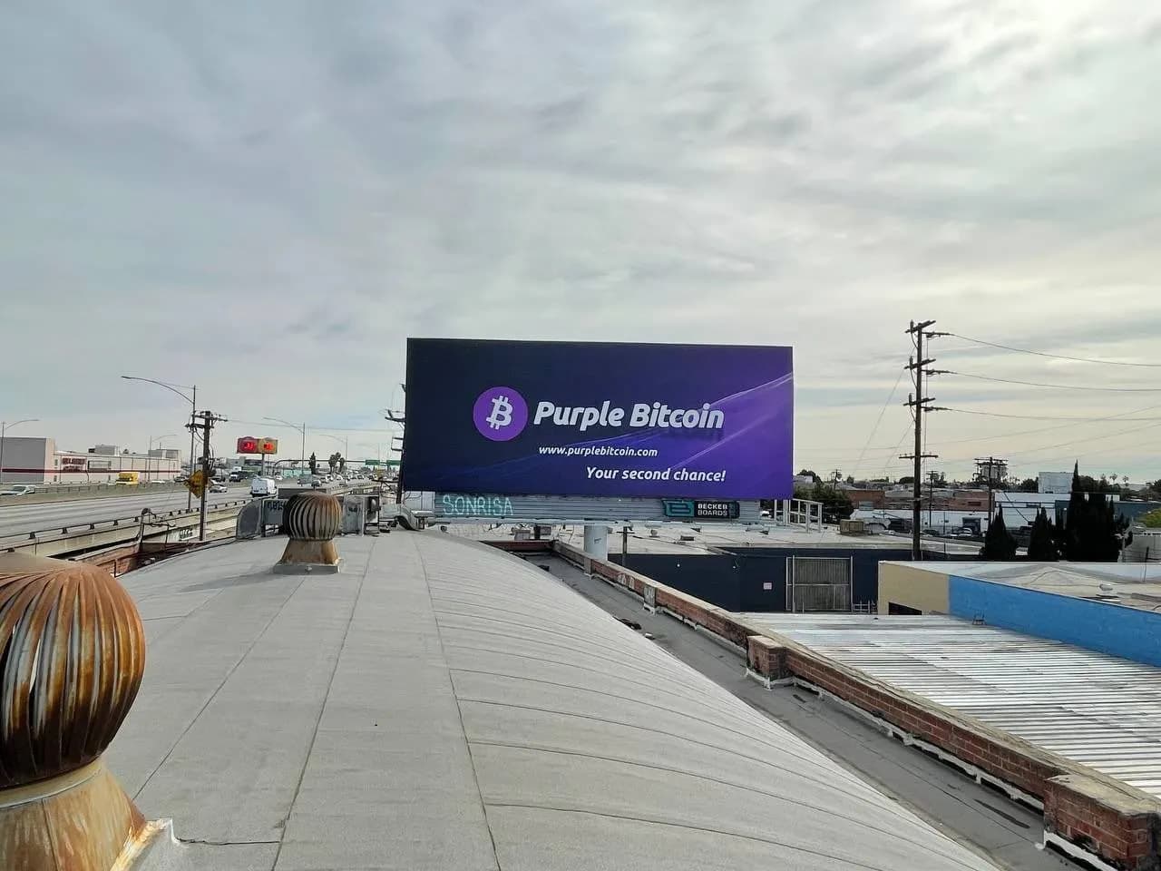 Purple Bitcoin nationwide billboard campaign